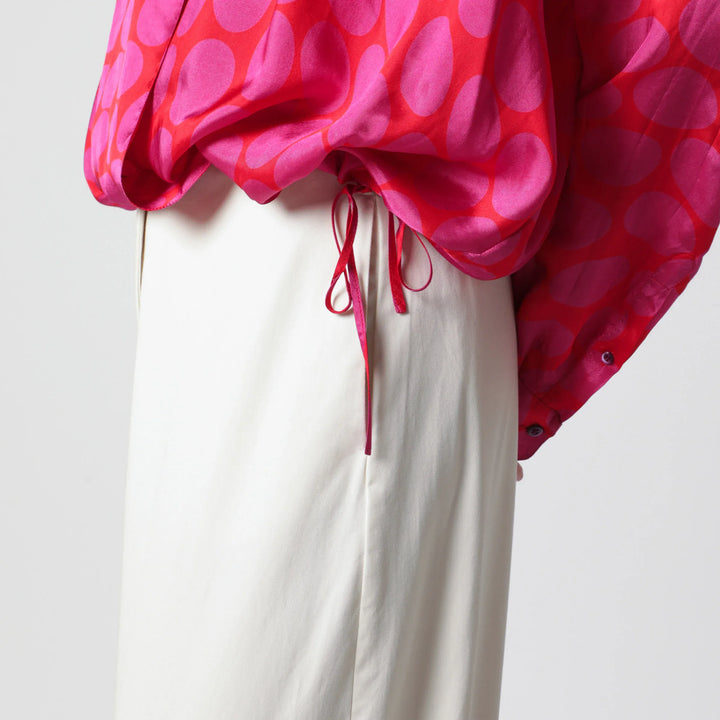 Dries Van Noten - Crossed Shirt with Fuchsia Print Brand Shirts &amp; Tops