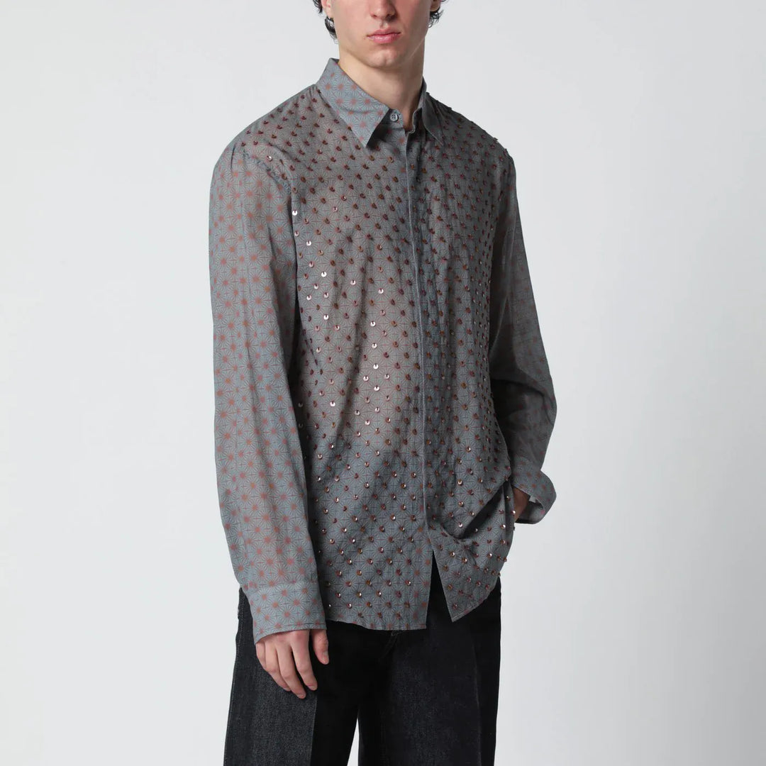 Dries Van Noten - Grey shirt with sequins Brand Shirts &amp; Tops 48 IT