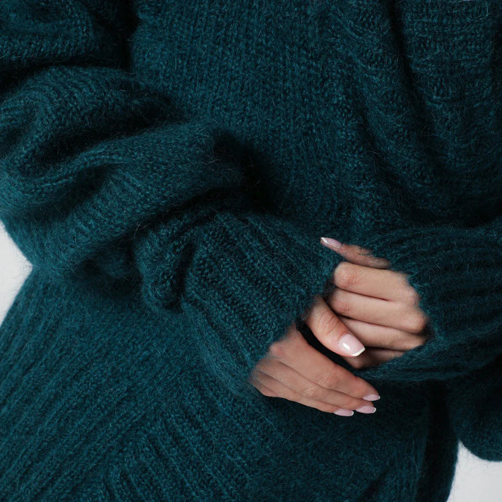 Dries Van Noten - Oversized petroleum green mohair-blend sweater Brand Shirts &amp; Tops