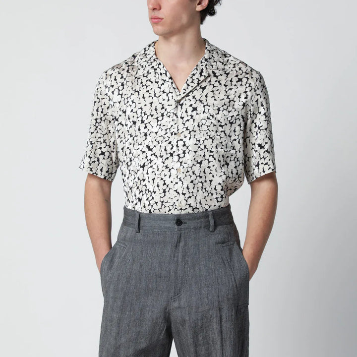Dries Van Noten - Viscose shirt with black/ecru pattern Brand Shirts &amp; Tops 48 IT