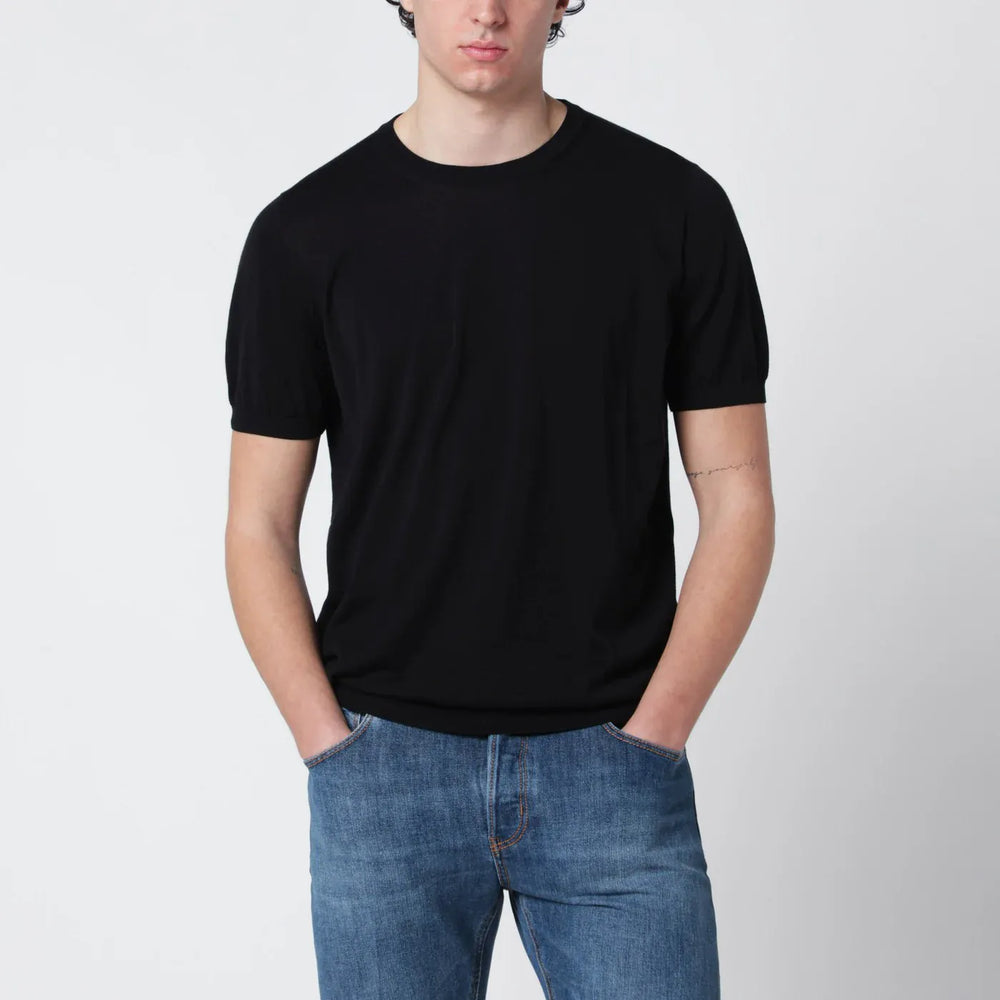 Drumohr - Black cotton crewneck sweater Brand Shirts & Tops 50 IT