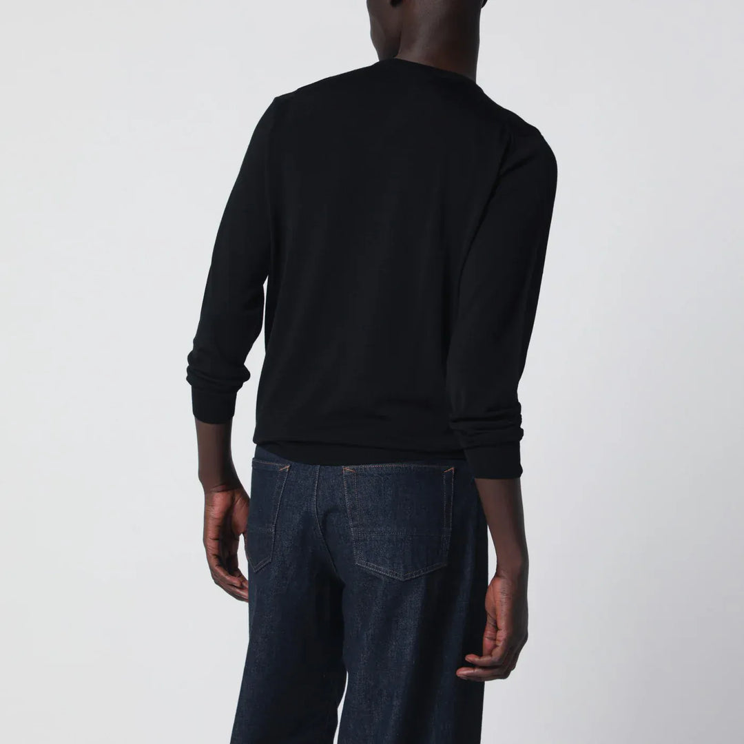 Drumohr - Black wool crew-neck sweater Brand Shirts &amp; Tops