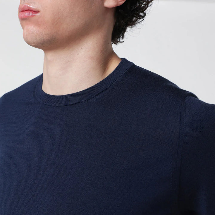 Drumohr - Blue cotton crewneck sweater Brand Shirts &amp; Tops