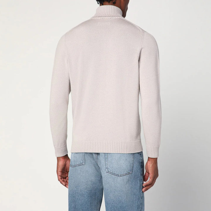 Drumohr - Greige wool turtleneck Brand Shirts &amp; Tops 56 IT