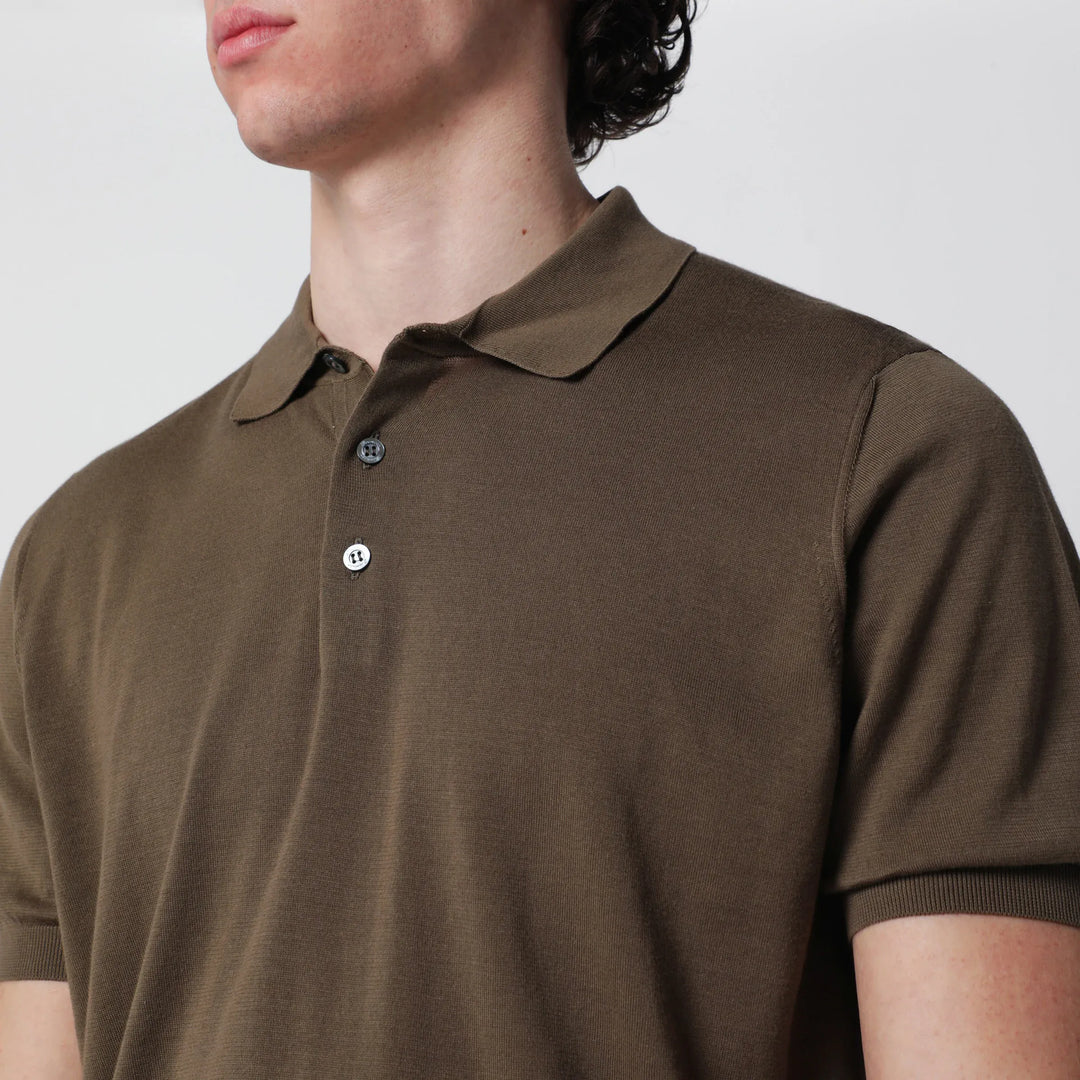 Drumohr - Military green cotton polo shirt Brand Shirts &amp; Tops