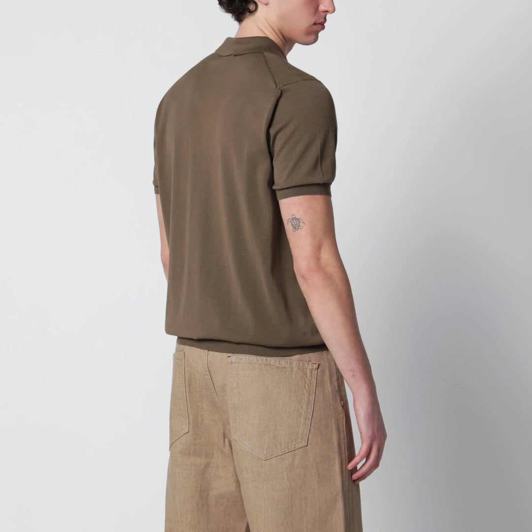 Drumohr - Military green cotton polo shirt Brand Shirts &amp; Tops