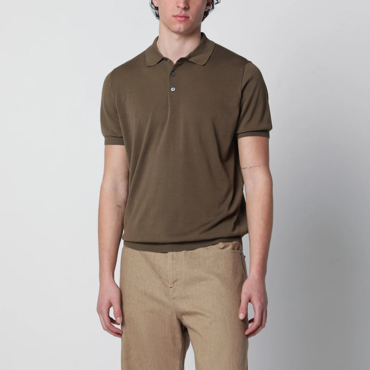 Drumohr - Military green cotton polo shirt Brand Shirts &amp; Tops 48 IT