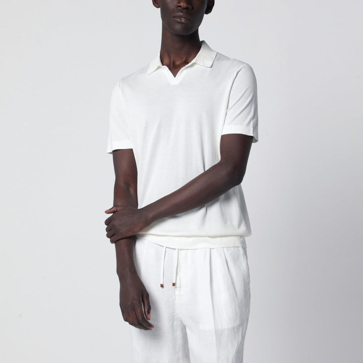 Shirts &amp; Tops Drumohr - Milk-white cotton knit polo Brand
