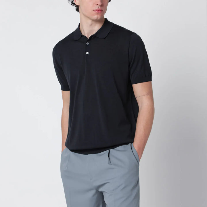 Drumohr - Navy blue cotton polo Brand Shirts &amp; Tops 48 IT