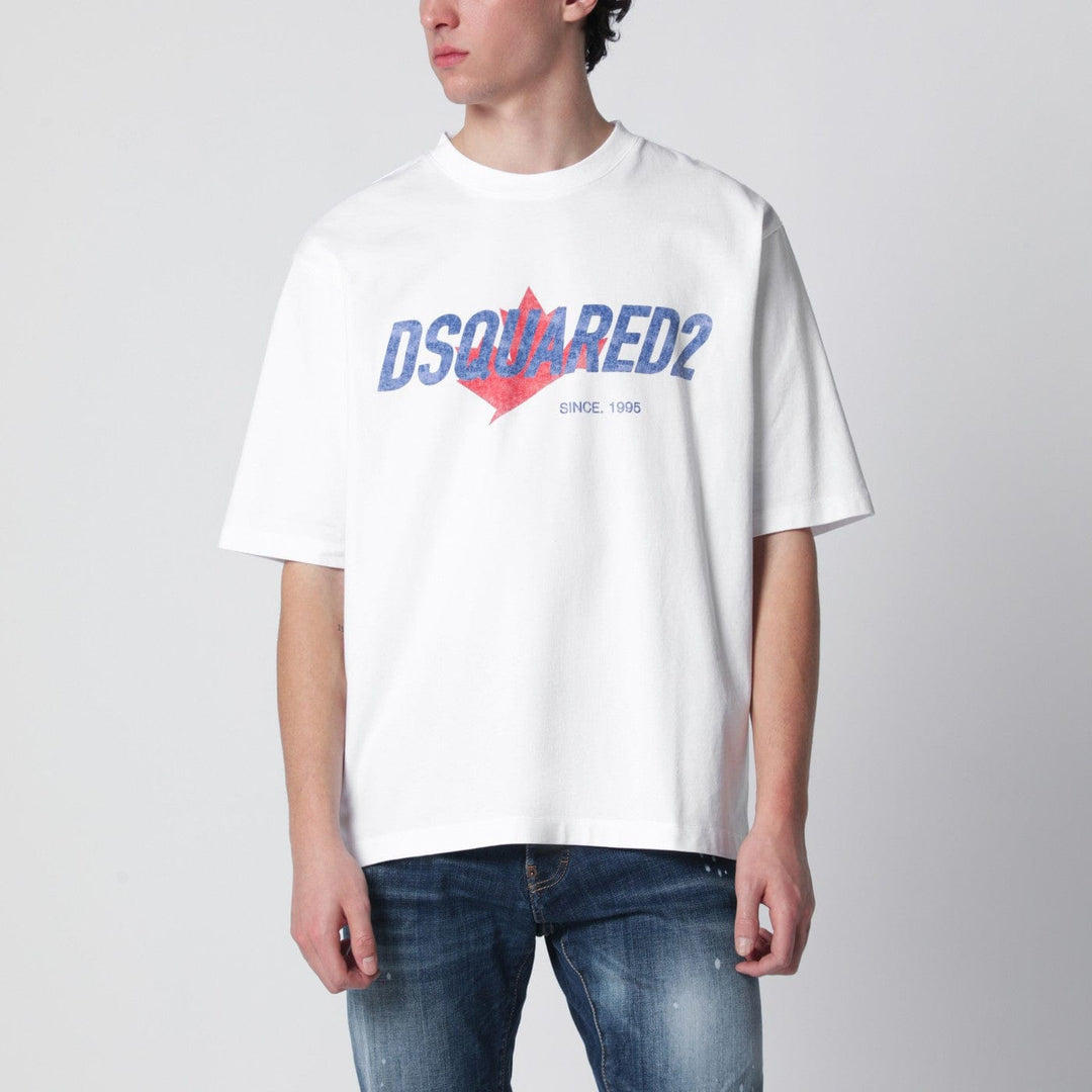 Shirts & Tops Dsquared2 - White loose-fit T-shirt with logo print Brand