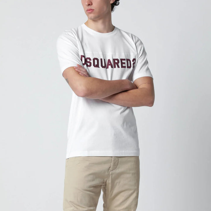 Dsquared2 - White T-shirt with logo embroidery Brand Shirts &amp; Tops M