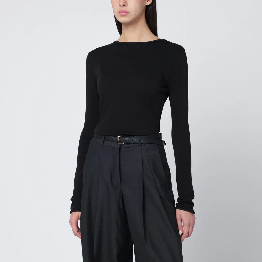 Entire Studios - Black crewneck cotton-blend top Brand Shirts & Tops L