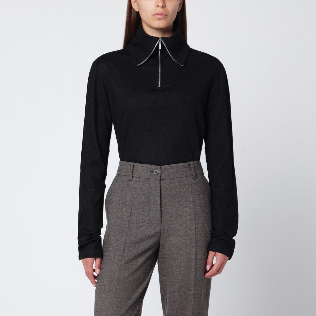 Shirts &amp; Tops L Entire Studios - Black wool zip-collar top Brand