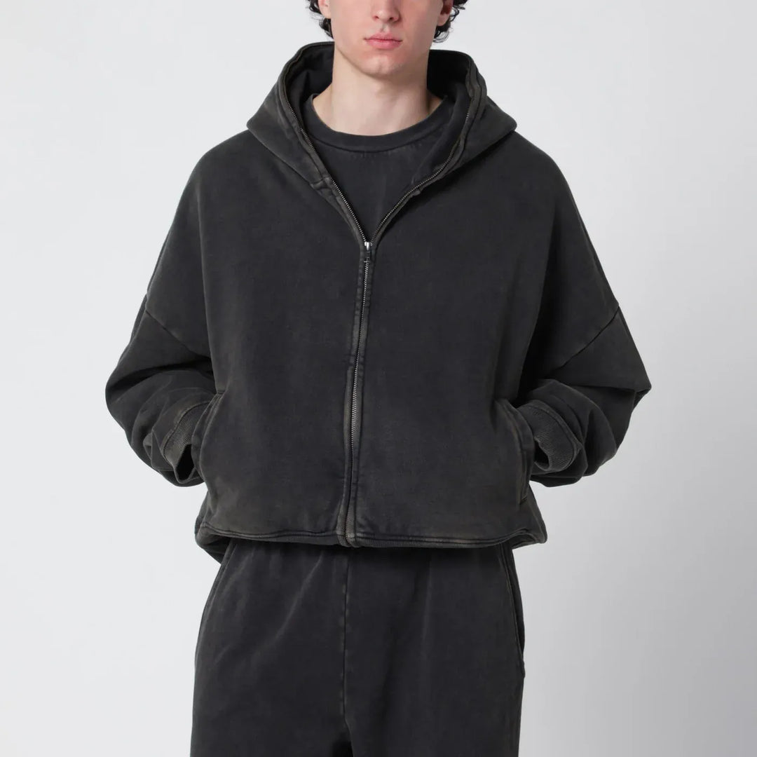 Entire Studios - Washed black cotton zip-up hoodie Brand Shirts &amp; Tops S