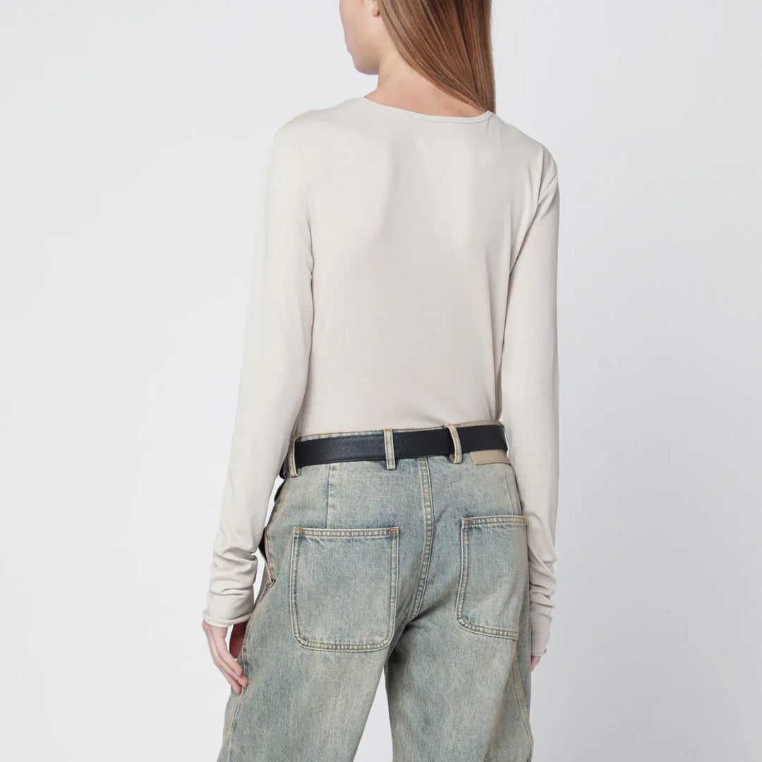 Entire Studios - White crewneck cotton-blend top Brand Shirts &amp; Tops