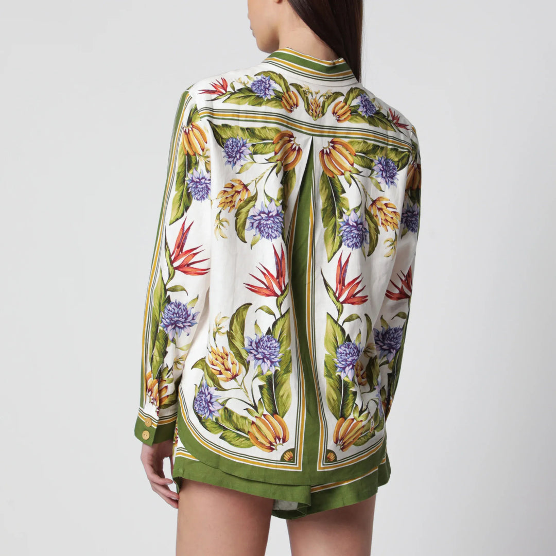 FARM Rio - Sand Tropical Scarf linen-blend shirt Brand Shirts &amp; Tops