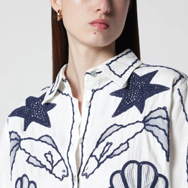 FARM Rio - Shirt with marine embroidery Brand Shirts &amp; Tops