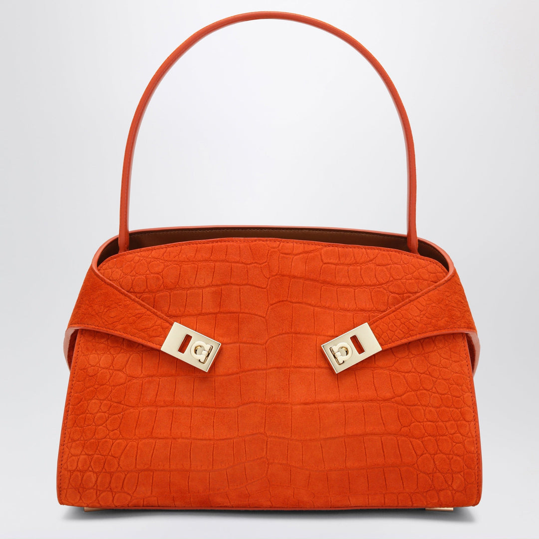 Shirts &amp; Tops TU Ferragamo - Orange Hug Soft M top-handle bag with crocodile effect Brand