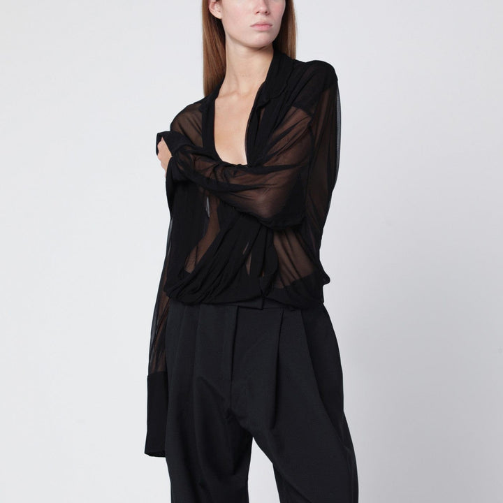 Shirts &amp; Tops 44  IT Francesco Murano - Semi-transparent black blouse Brand
