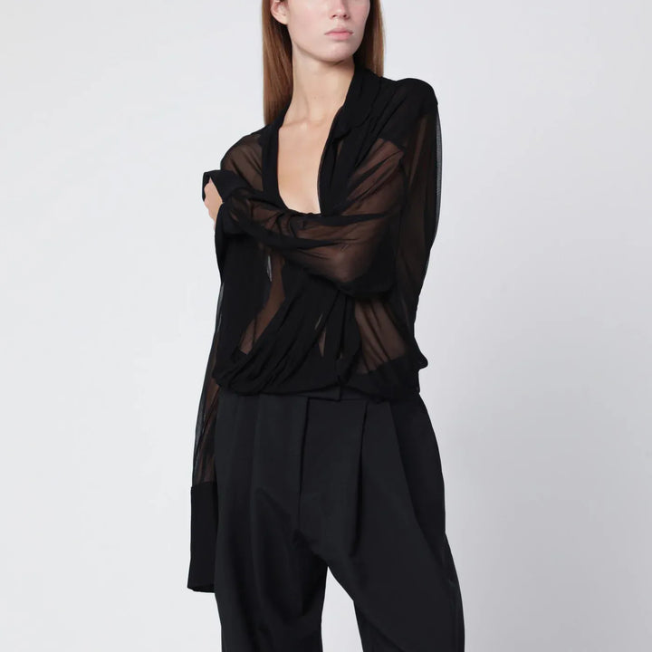 Francesco Murano - Semi-transparent black blouse Brand Shirts &amp; Tops 44  IT