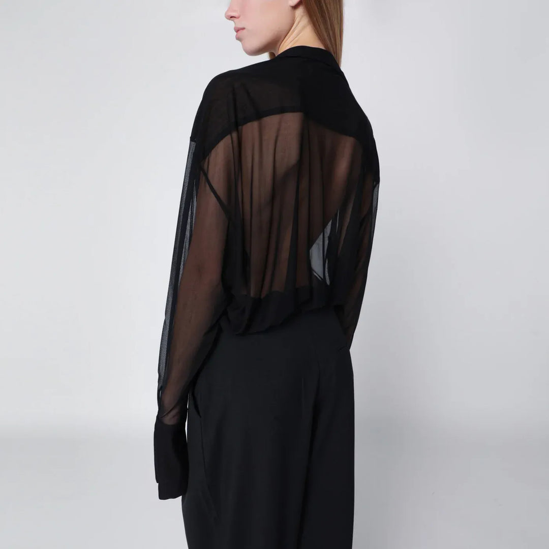 Francesco Murano - Semi-transparent black blouse Brand Shirts &amp; Tops 44  IT