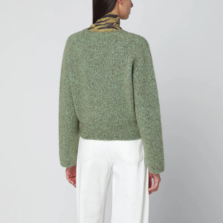 GANNI - Green wool-blend textured sweater Brand Shirts &amp; Tops