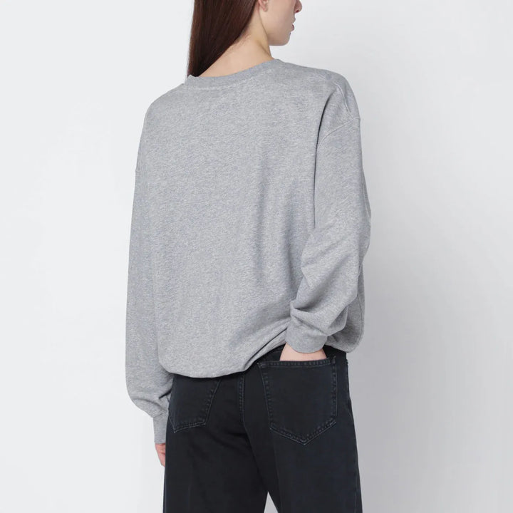 GANNI - Grey Kitty sweatshirt with logo print Brand Shirts &amp; Tops