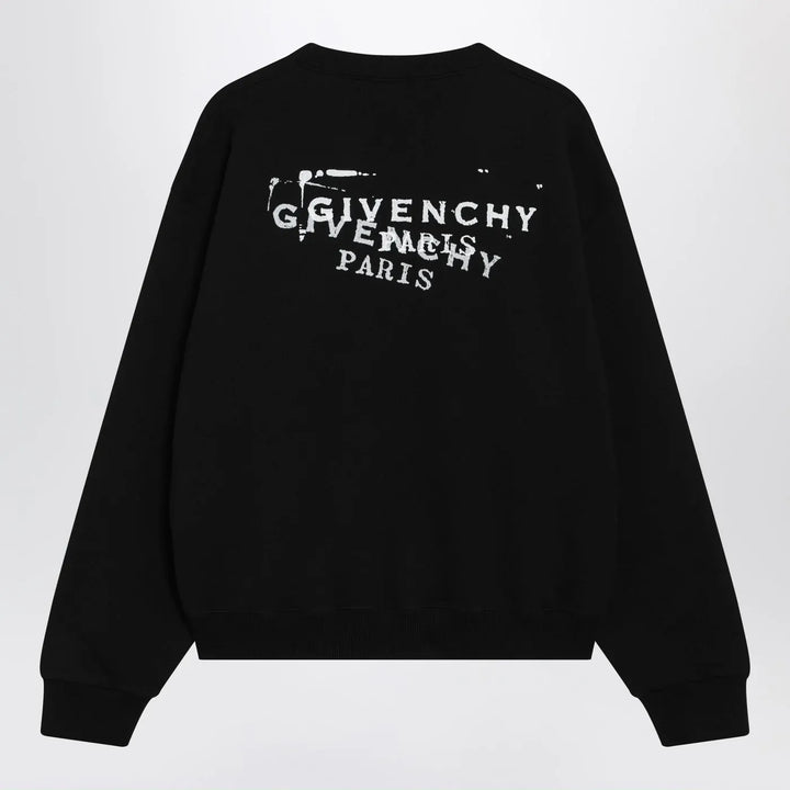 Givenchy - Black brushed cotton sweatshirt with logo Brand Shirts &amp; Tops