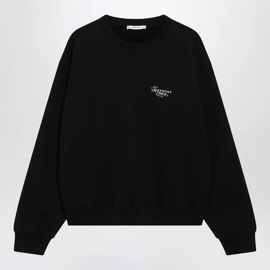 Givenchy - Black brushed cotton sweatshirt with logo Brand Shirts &amp; Tops