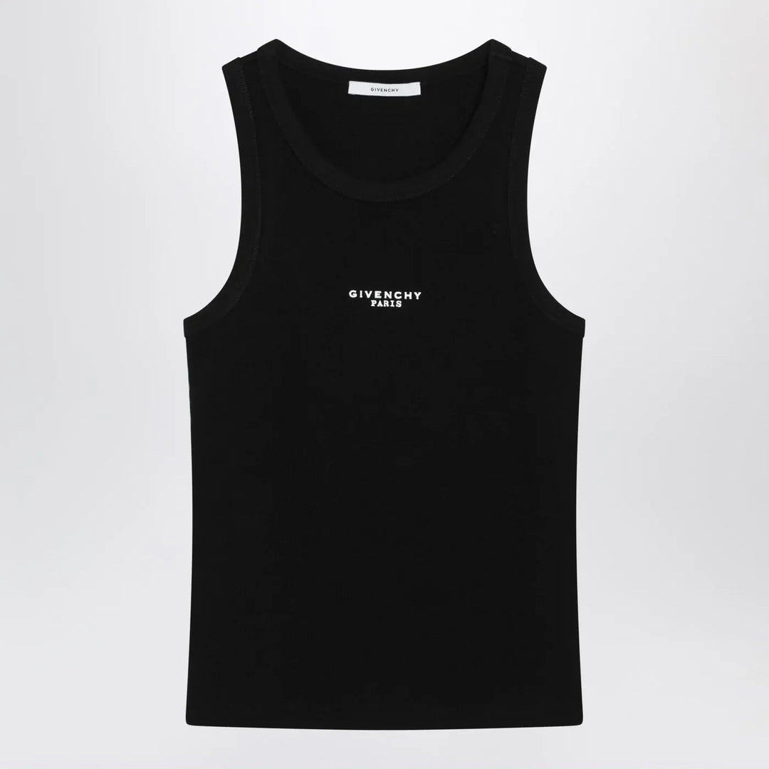 Givenchy - Black slim-cut tank top with logo Brand Shirts &amp; Tops S