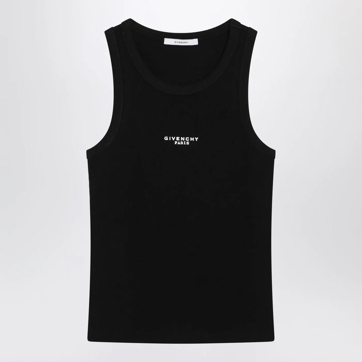 Givenchy - Black slim-cut tank top with logo Brand Shirts &amp; Tops S