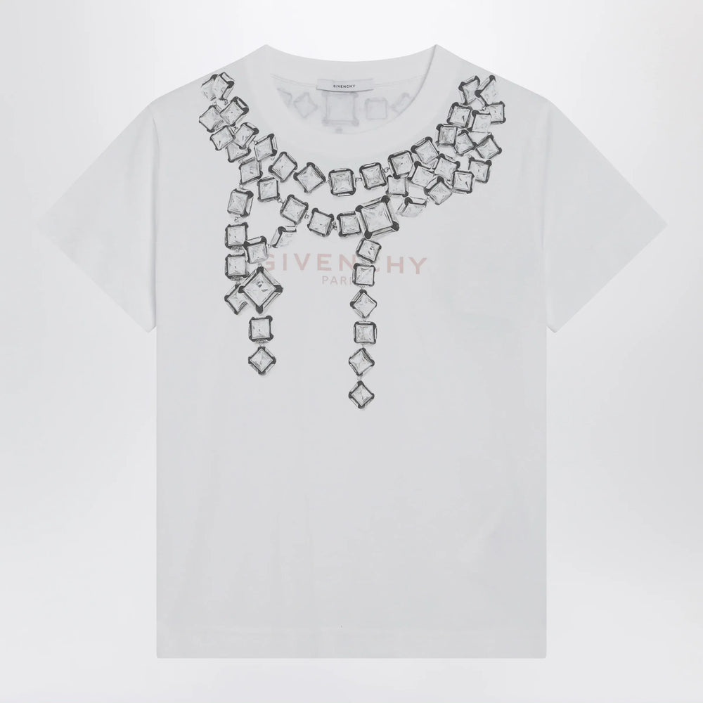 Givenchy - Deconstructed Crystals cotton T-shirt in white Brand Shirts & Tops XS