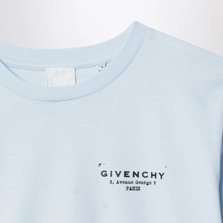 Givenchy - Light blue T-shirt with logo print Brand Shirts &amp; Tops
