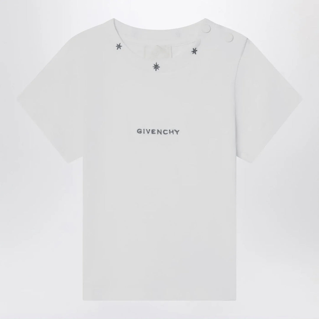 Givenchy - White cotton T-shirt with embroidered logo Brand Shirts &amp; Tops 2A