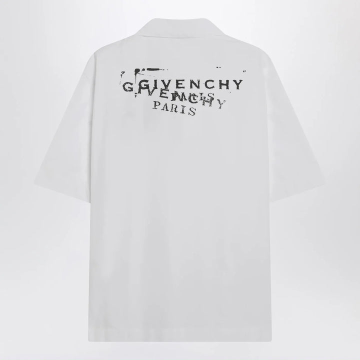 Givenchy - White poplin shirt with logo print Brand Shirts &amp; Tops