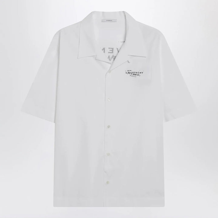 Givenchy - White poplin shirt with logo print Brand Shirts &amp; Tops 40 IT