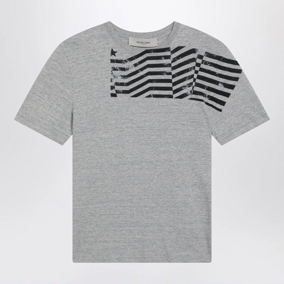 Golden Goose - Grey T-shirt with logo print Brand Shirts &amp; Tops XS