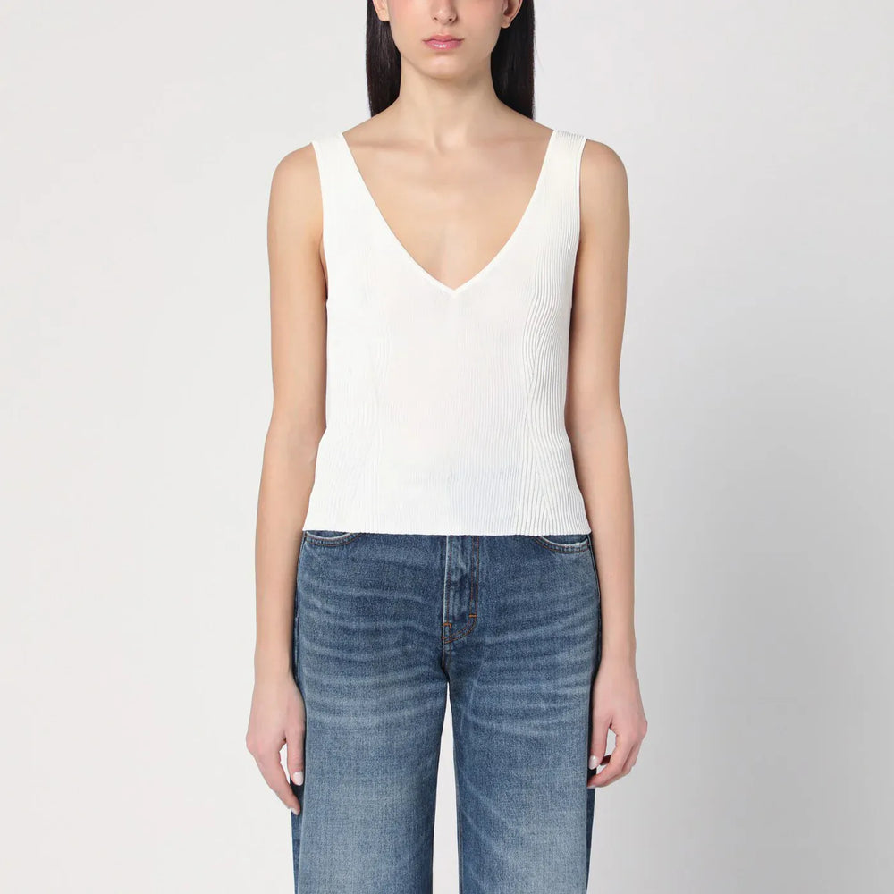 Golden Goose - Ribbed ivory tank top Brand Shirts & Tops L