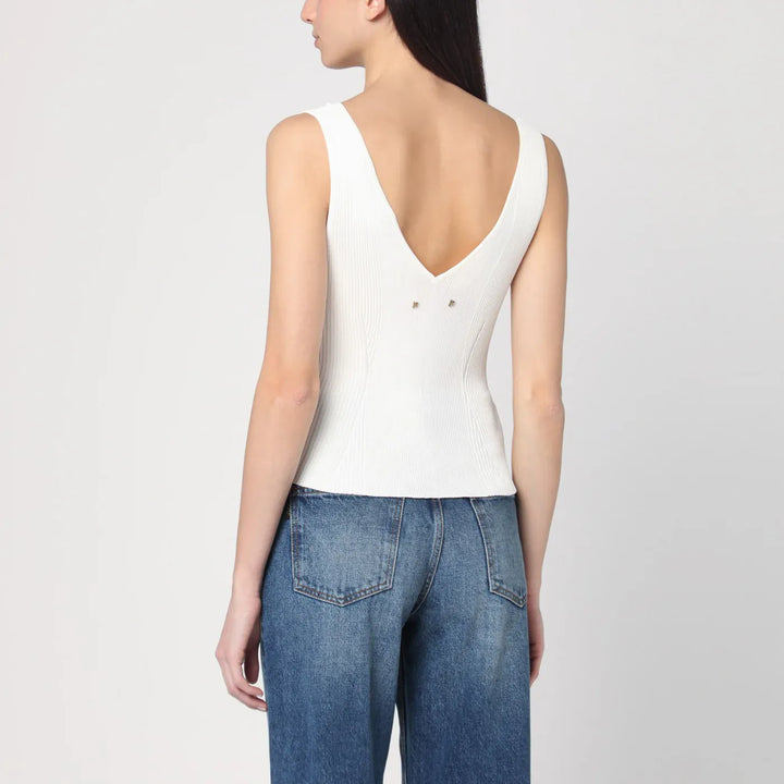 Golden Goose - Ribbed ivory tank top Brand Shirts &amp; Tops L