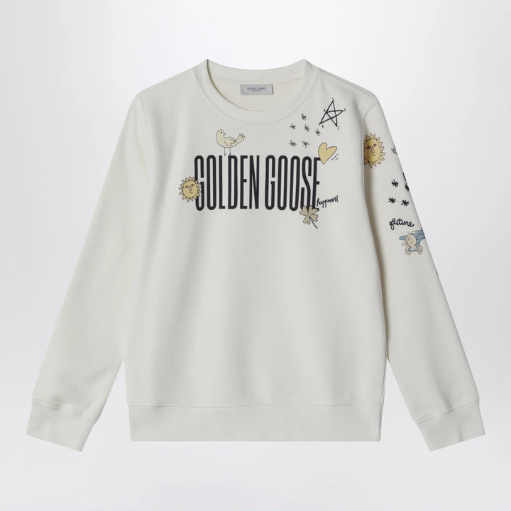 Golden Goose - White cotton sweatshirt with logo print Brand Shirts &amp; Tops 4