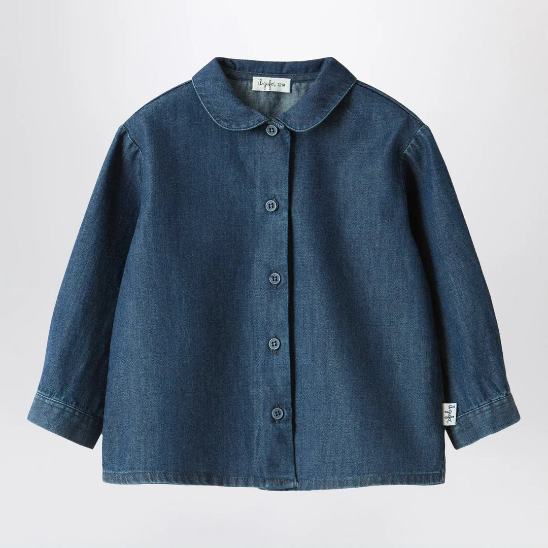 Il Gufo - Baby shirt in blue denim Brand Shirts &amp; Tops 36