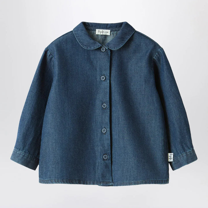 Il Gufo - Baby shirt in blue denim Brand Shirts &amp; Tops 36