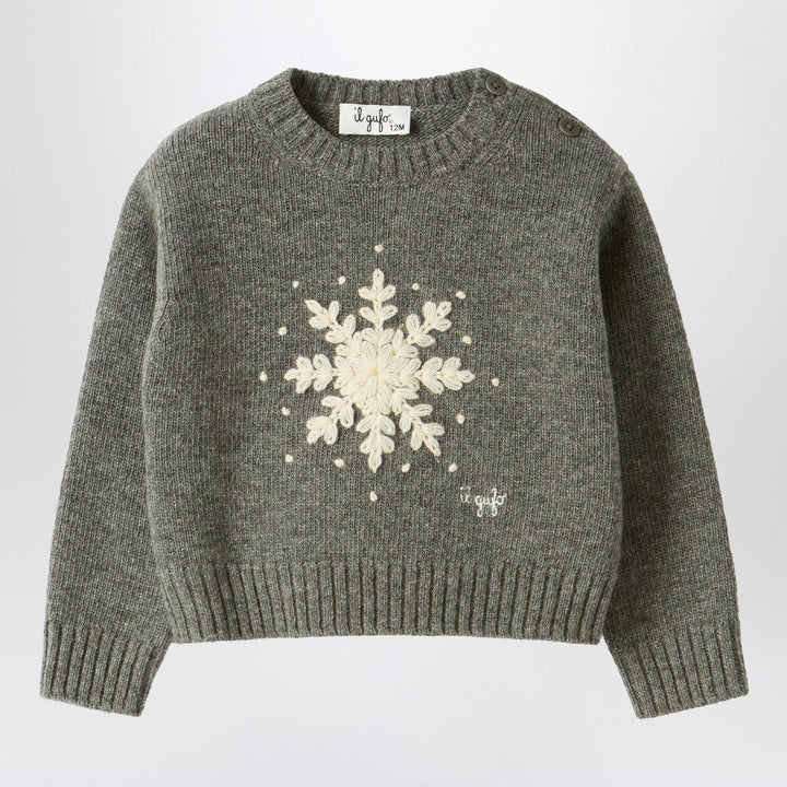 Shirts &amp; Tops 2A Il Gufo - Grey wool sweater with snowflake motif Brand