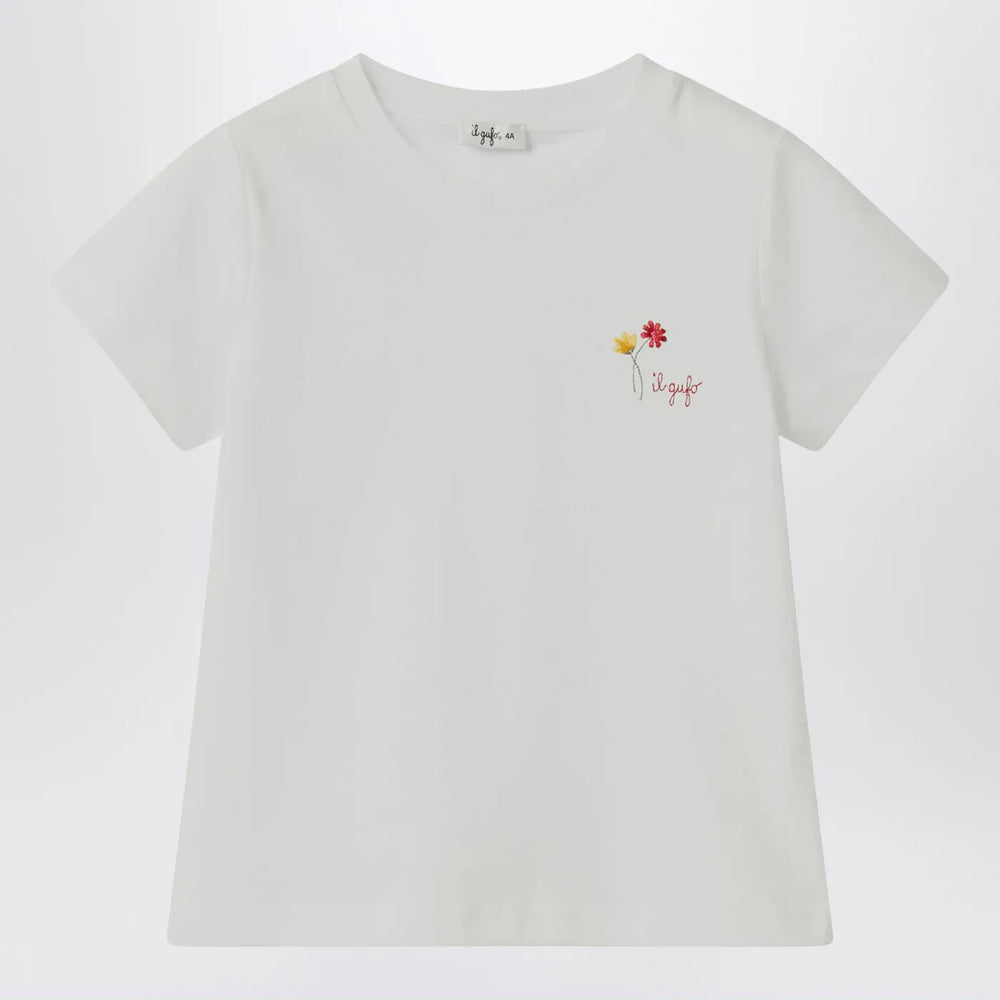 Il Gufo - White T-shirt with embroidered logo Brand Shirts & Tops 2A