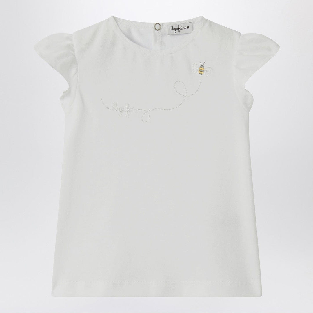 Shirts &amp; Tops 12 Il Gufo - White T-shirt with ruffled sleeves Brand