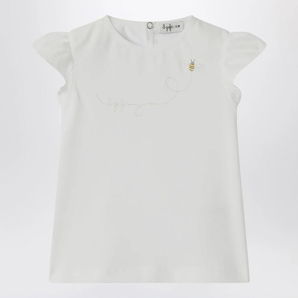 Il Gufo - White T-shirt with ruffled sleeves Brand Shirts & Tops 12