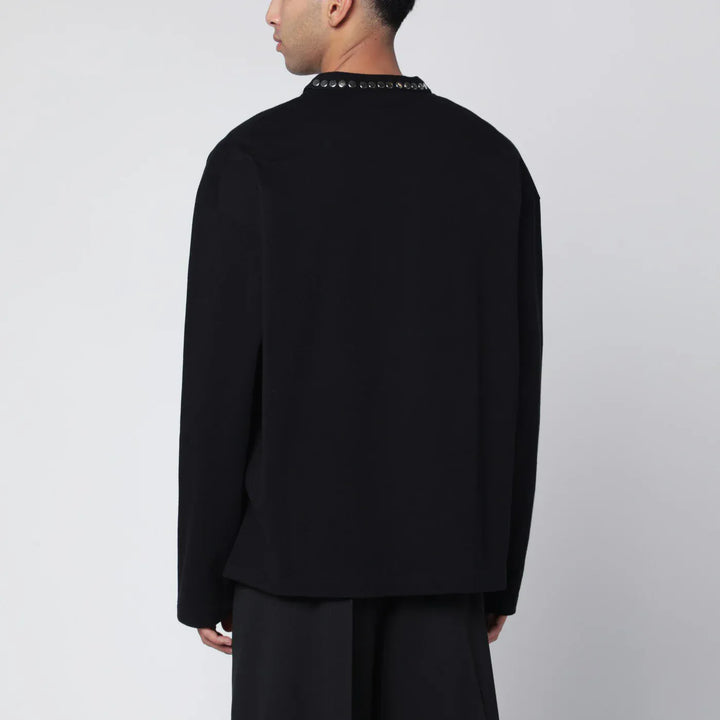 Jil Sander - Black long-sleeve T-shirt with studs Brand Shirts &amp; Tops