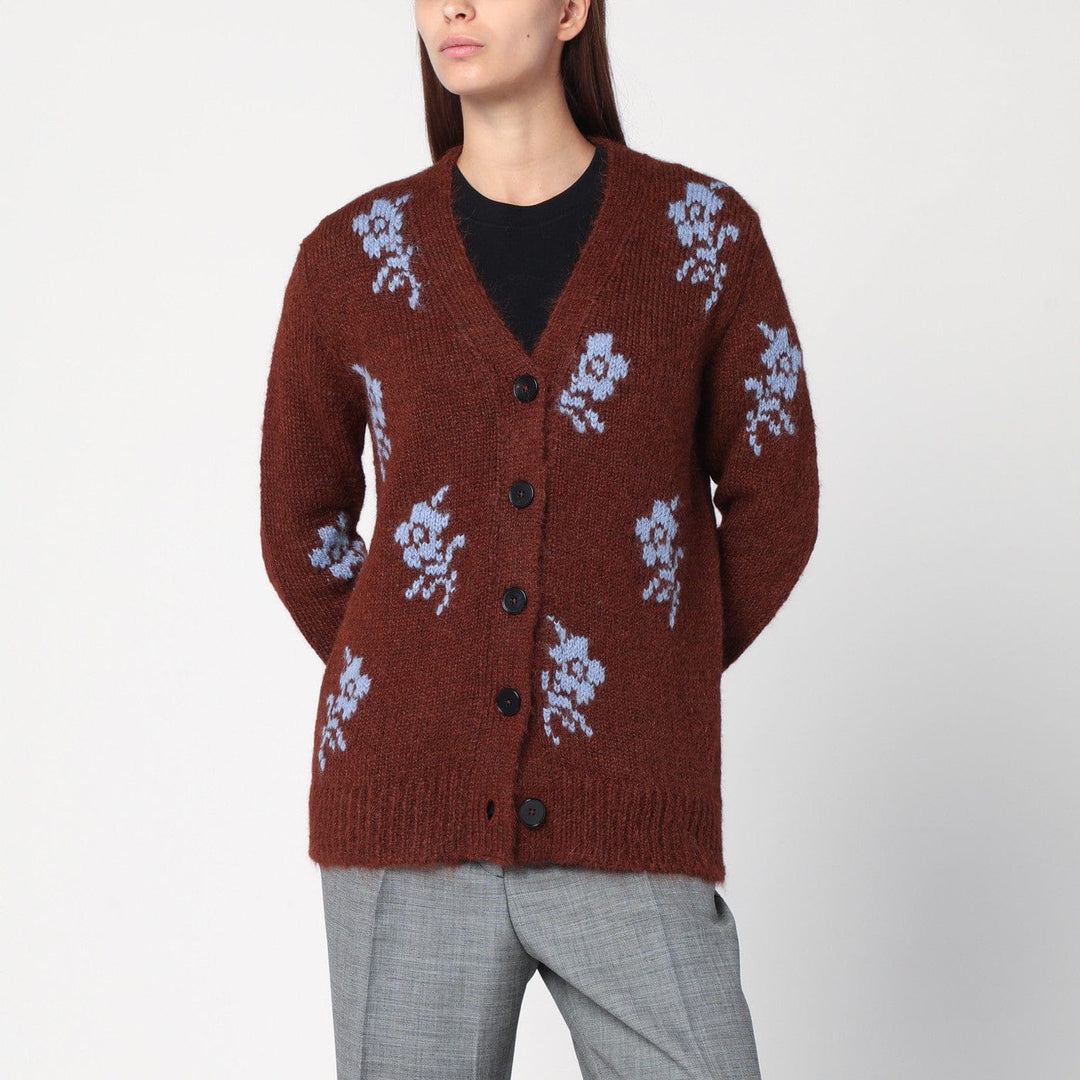 Shirts &amp; Tops XS Jil Sander - Brown cardigan with floral inlay Brand