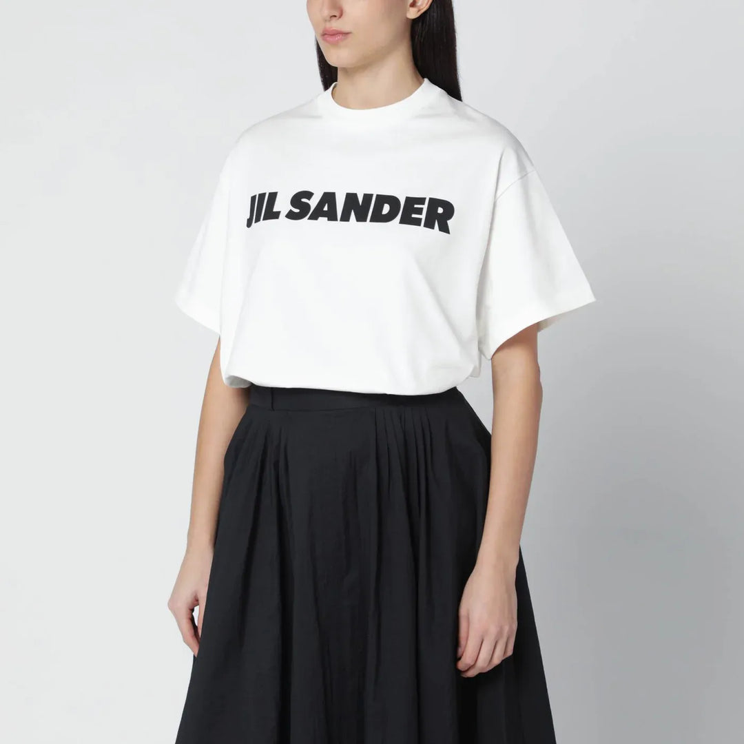 Jil Sander - White wide t-shirt with logo Brand Shirts &amp; Tops XS