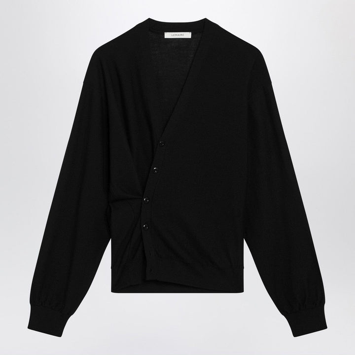 Shirts &amp; Tops LEMAIRE - Black asymmetric wool-blend cardigan Brand